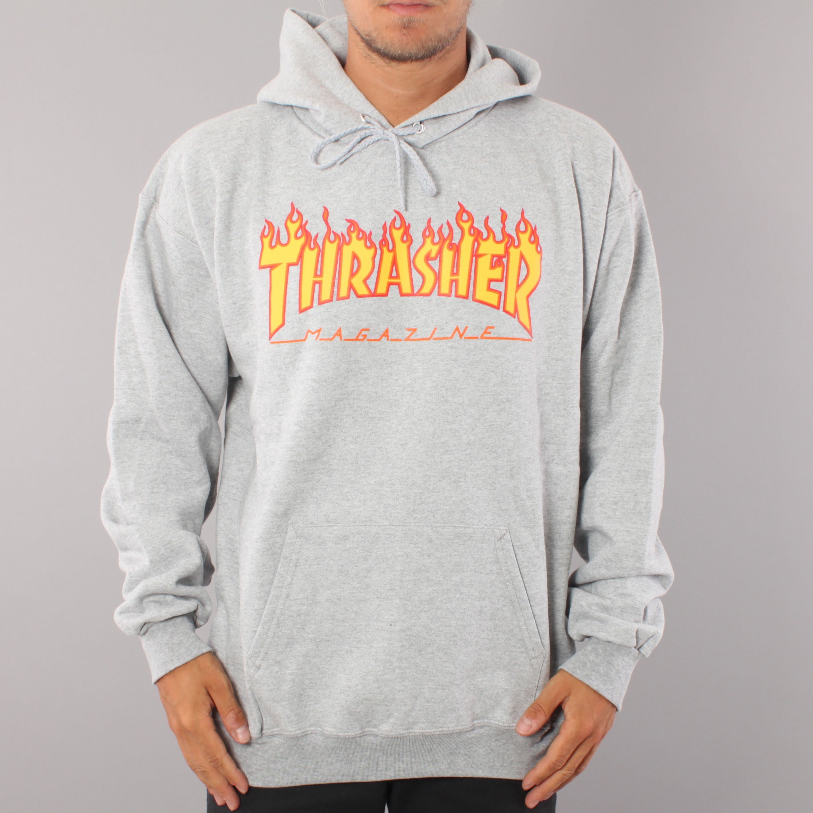 Thrasher Flame Logo Hoodie - Grey Thrasher Flame Logo Hoodie - Grey