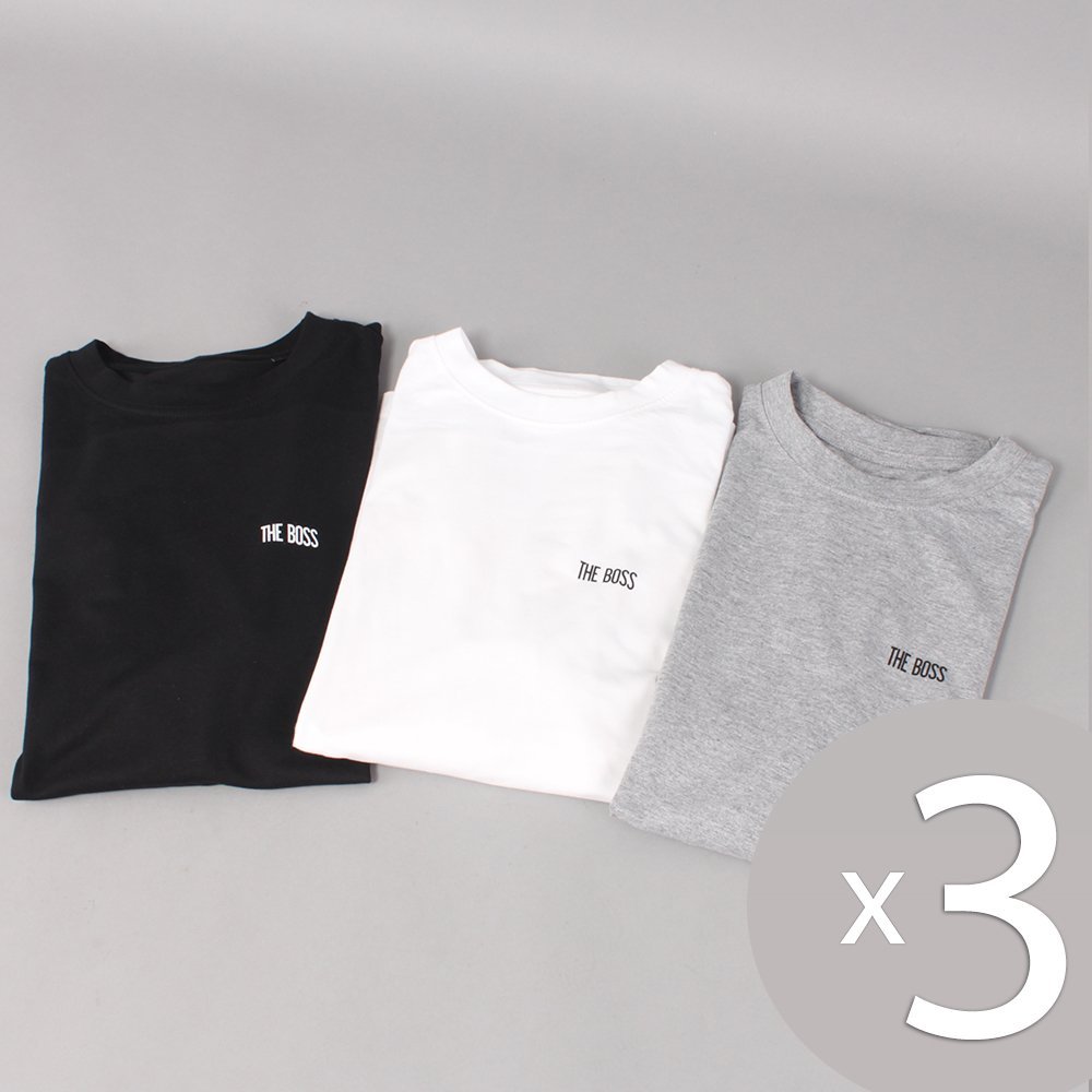 3 stk. The Boss Mini Logo T-shirts - Black/White/Grey 3 stk. The Boss Mini Logo T-shirts - Black/White/Grey