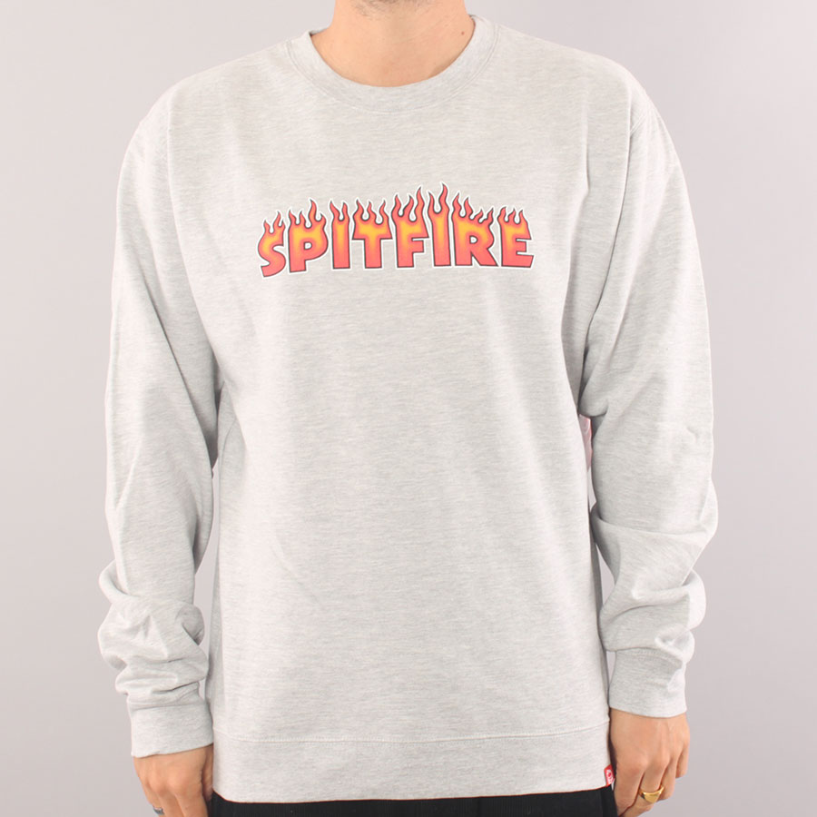 Spitfire Flash Fire Crewneck - Grey Heather Spitfire Flash Fire Crewneck - Grey Heather