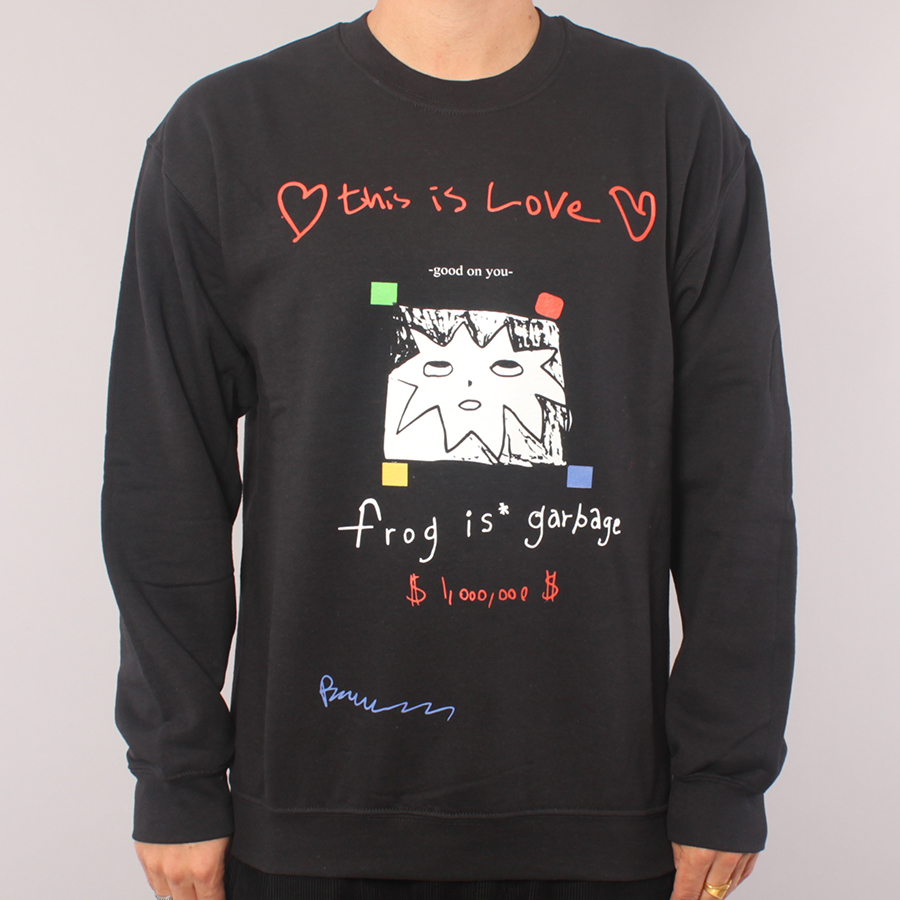 Frog Skateboards Frog Is Garbage Crewneck - Black Frog Skateboards Frog Is Garbage Crewneck - Black
