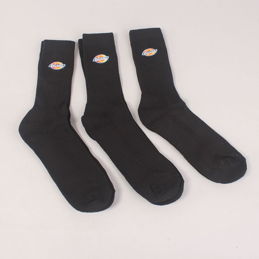 Dickies 3 Pack Valley Grove Socks - Black Dickies 3 Pack Valley Grove Socks - Black