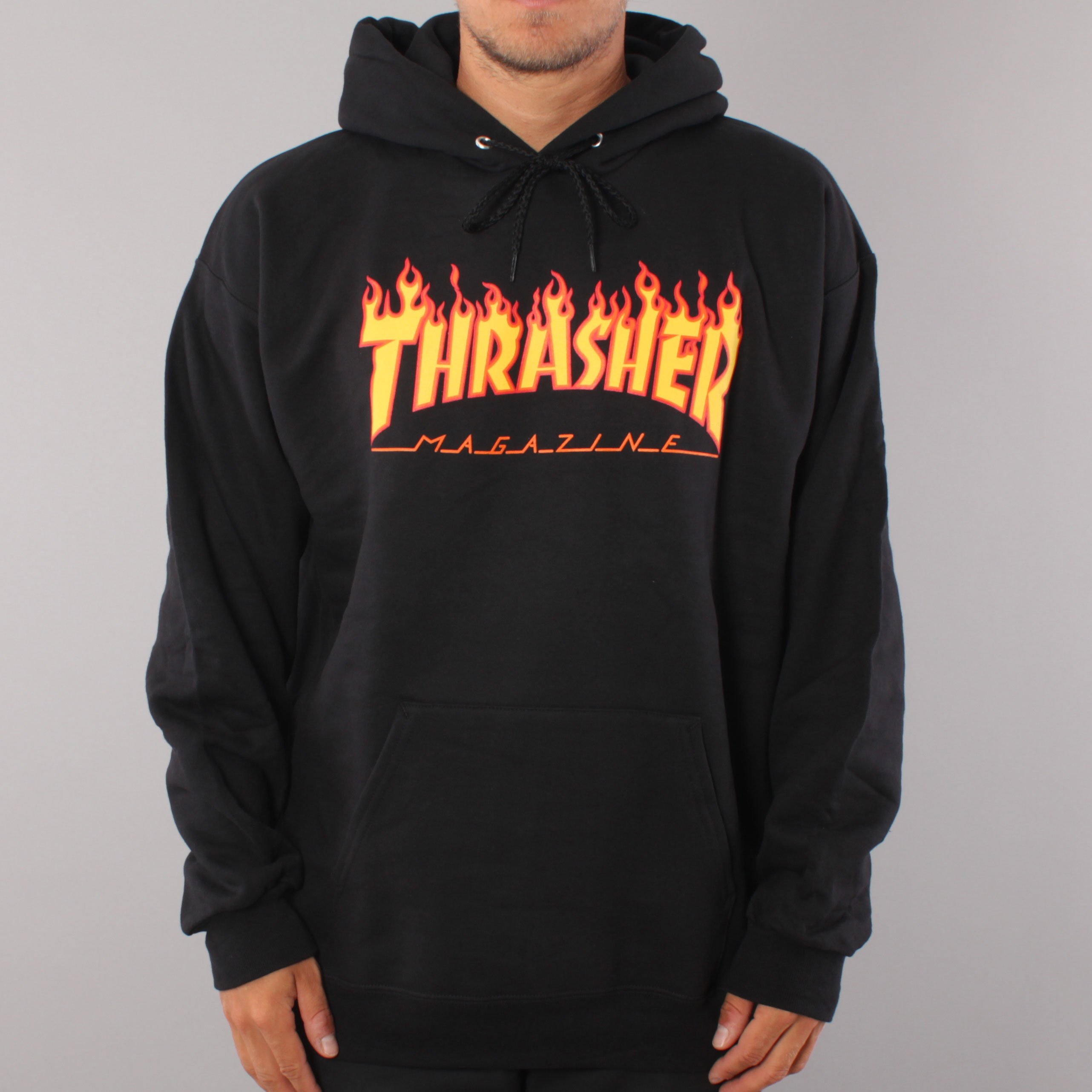Thrasher Flame Logo Hood - Black Thrasher Flame Logo Hood - Black