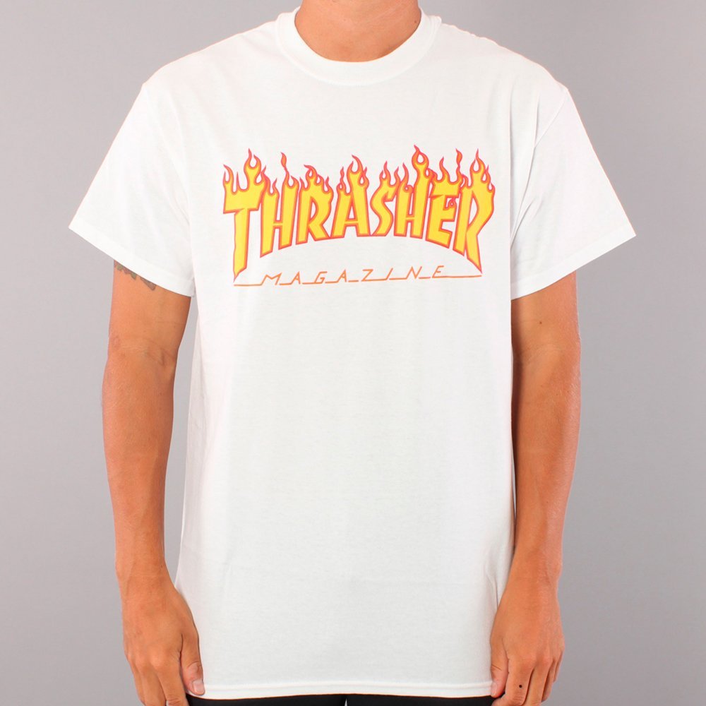 Thrasher Flame Logo T-shirt - White Thrasher Flame Logo T-shirt - White