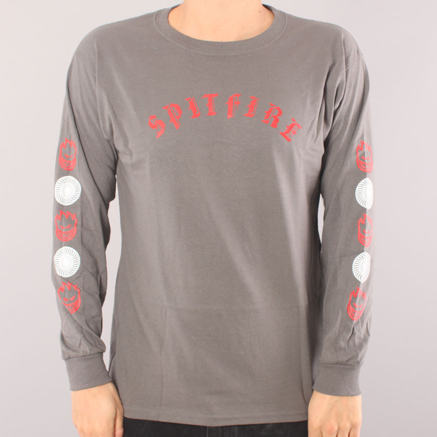 Spitfire Old E Combo Youth LS T-shirt - Charcoal Grey  Spitfire Old E Combo Youth LS T-shirt - Charcoal Grey