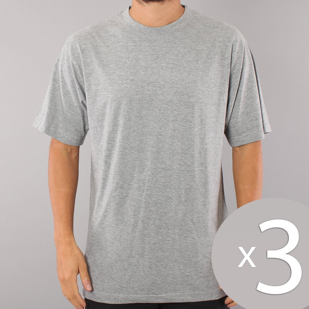 3 stk. The Boss No Logo T-shirt - Grey 3 stk. The Boss No Logo T-shirt - Grey